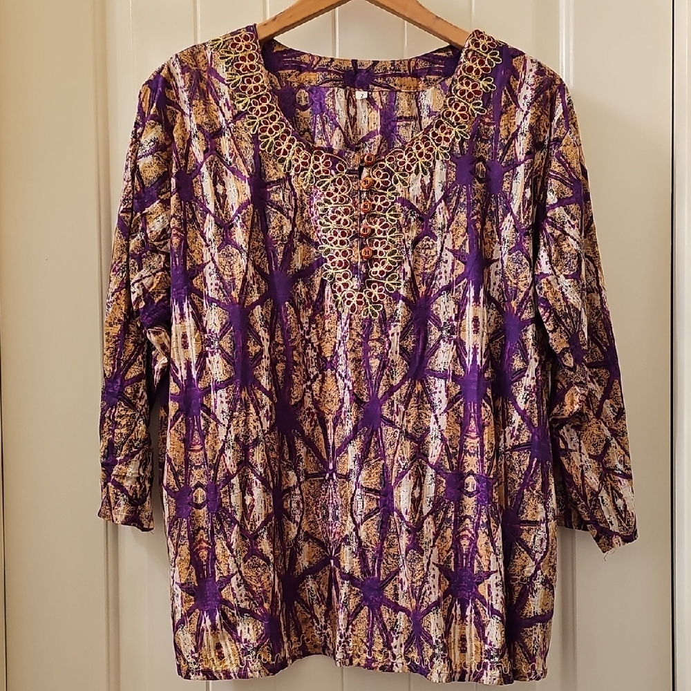 Purple and Gold Women's Top
